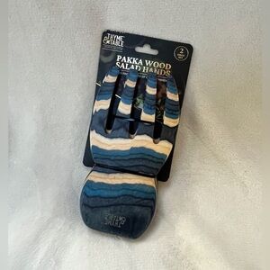 Pakka Wood Salad Hands Blue and Wood